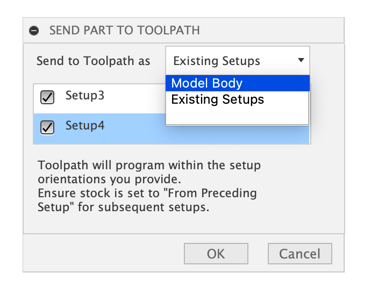 send to toolpath options