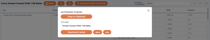 available pretool export formats