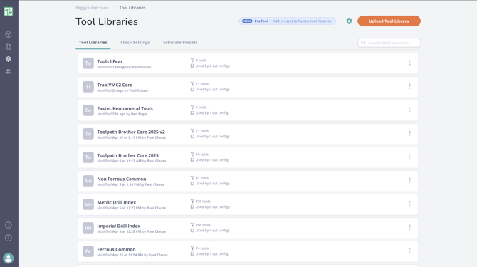 tool libraries upload