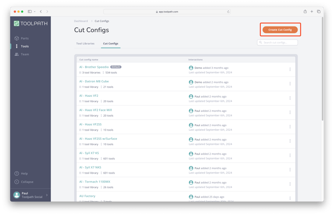 createcut config