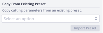 copy from existing preset