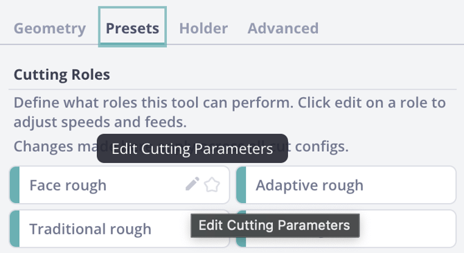 edit cutting conditions