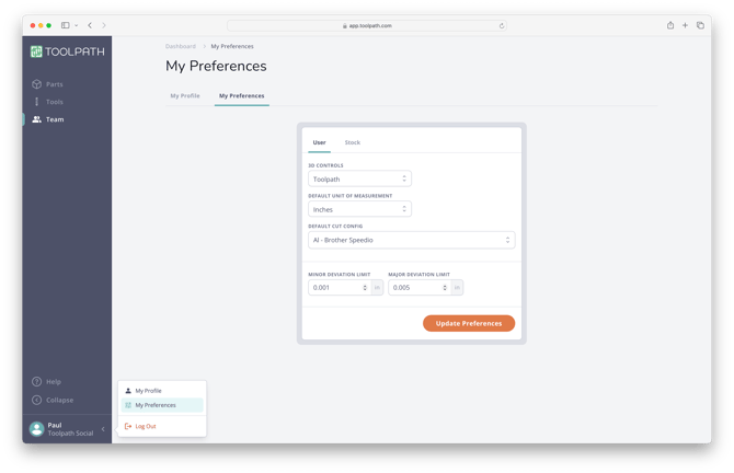 3D Control Preferences